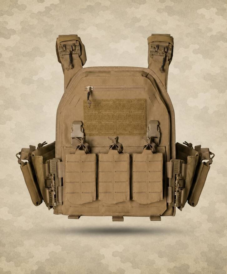 Military tactical vest for protection and load management, supplied in bulk by Neer Exports